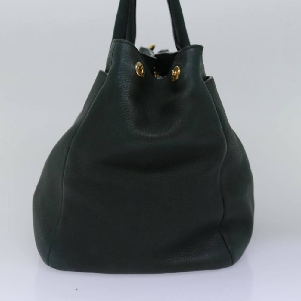 PRADA Tote Bag Leather 2way Khaki Auth bs15124 - Picture 4 of 16